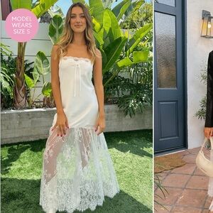 Show Me Your Mumu Celine White Lace Slip Dress